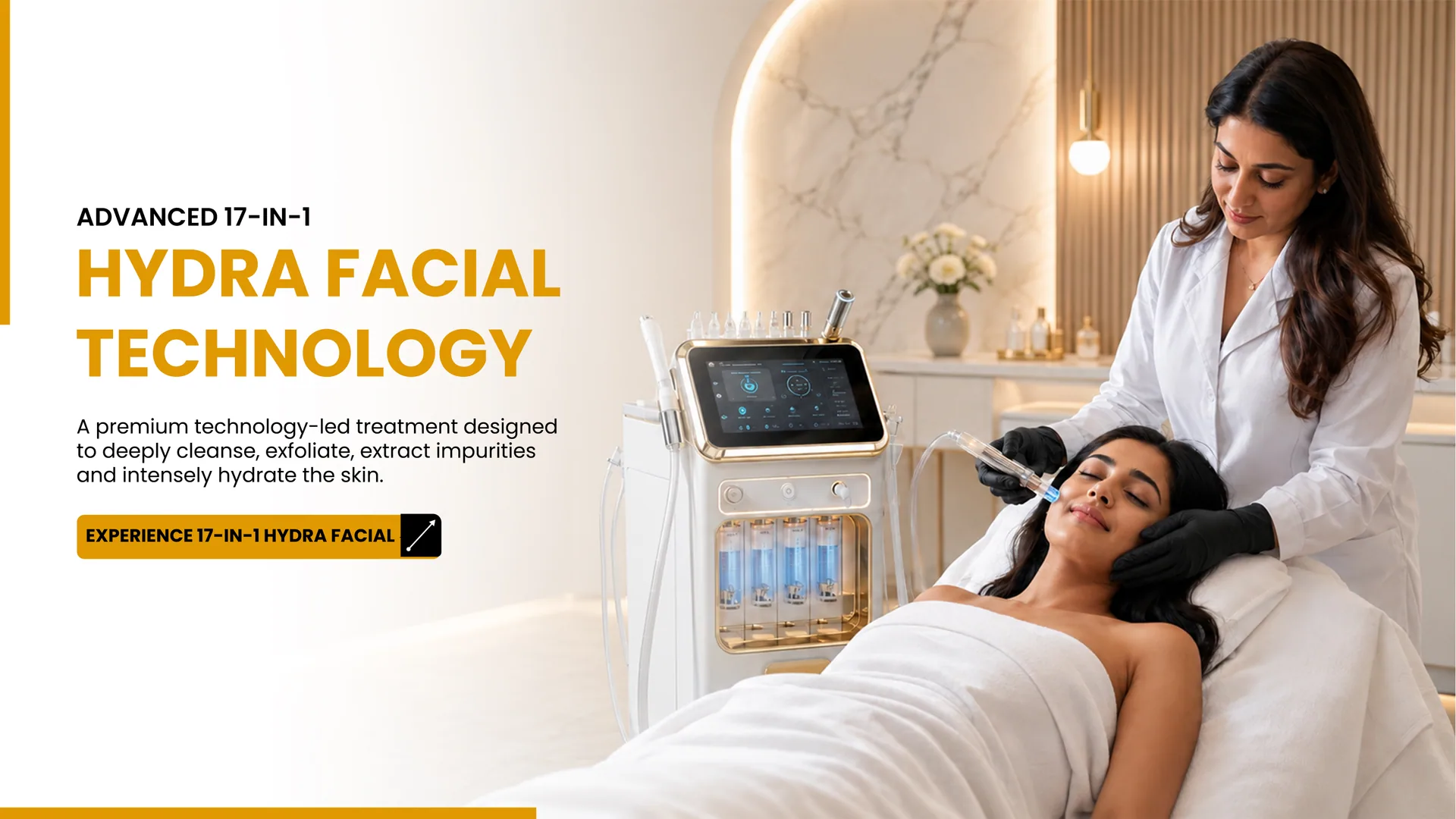 Advanced 17-in-1 Hydra Facial technology